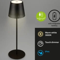Lampada da tavolo a LED con ricarica USB nero 280 lm