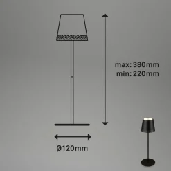 Lampada da tavolo a LED con ricarica USB nero 280 lm