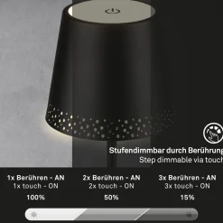 Lampada da tavolo a LED con ricarica USB nero 280 lm