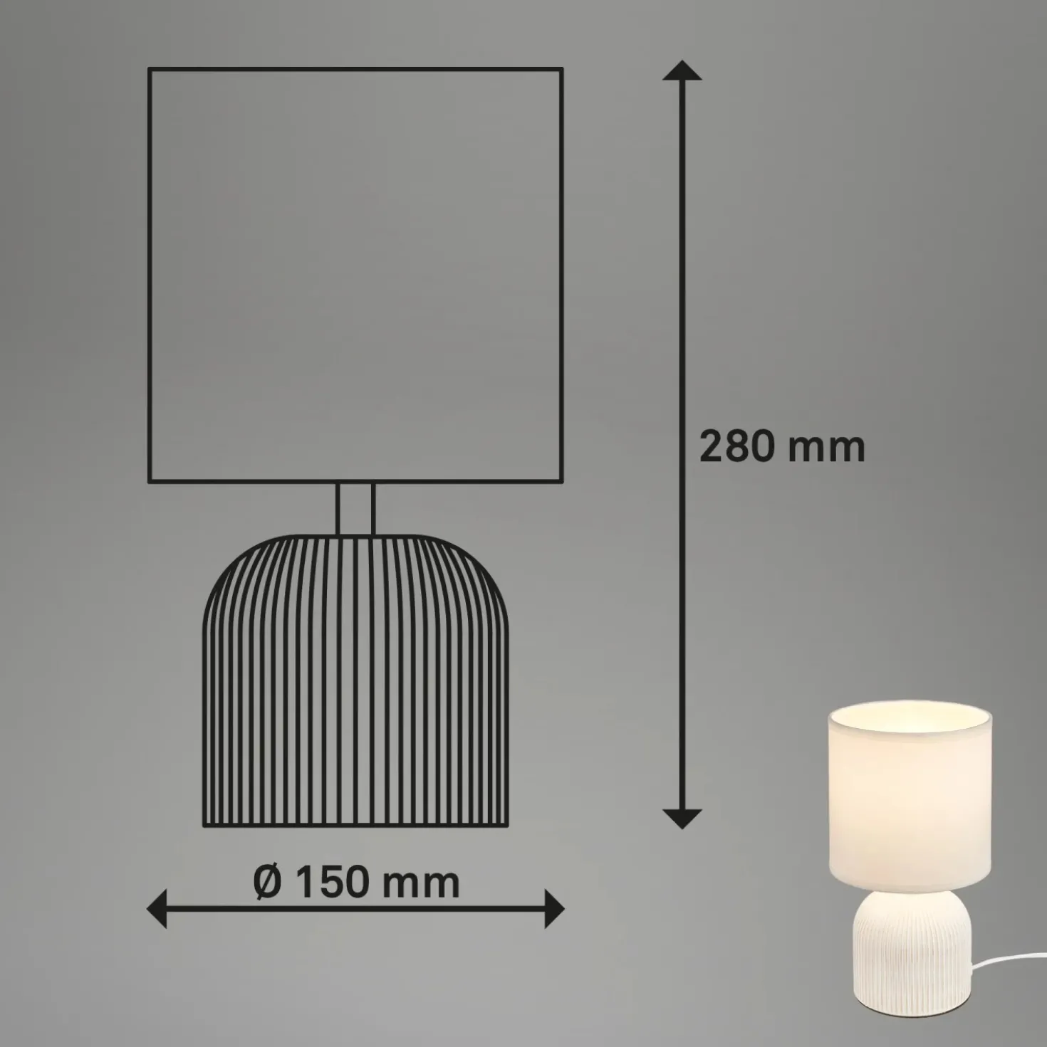 Lampada da tavolo Ino H 28 cm bianca