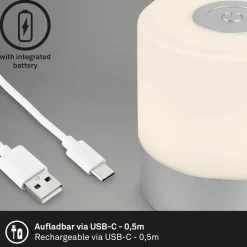 Lampada da tavolo LED 100 lm RGB Ø 7 x 7 cm cromo