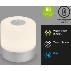 Lampada da tavolo LED 100 lm RGB Ø 7 x 7 cm cromo