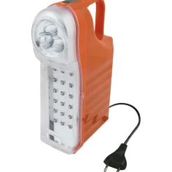 Lampada di emergenza 230 V ricaricabile portatile LED arancio/argento