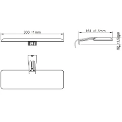Lampada Led per specchio bagno Nikita nera 300x32x161 mm