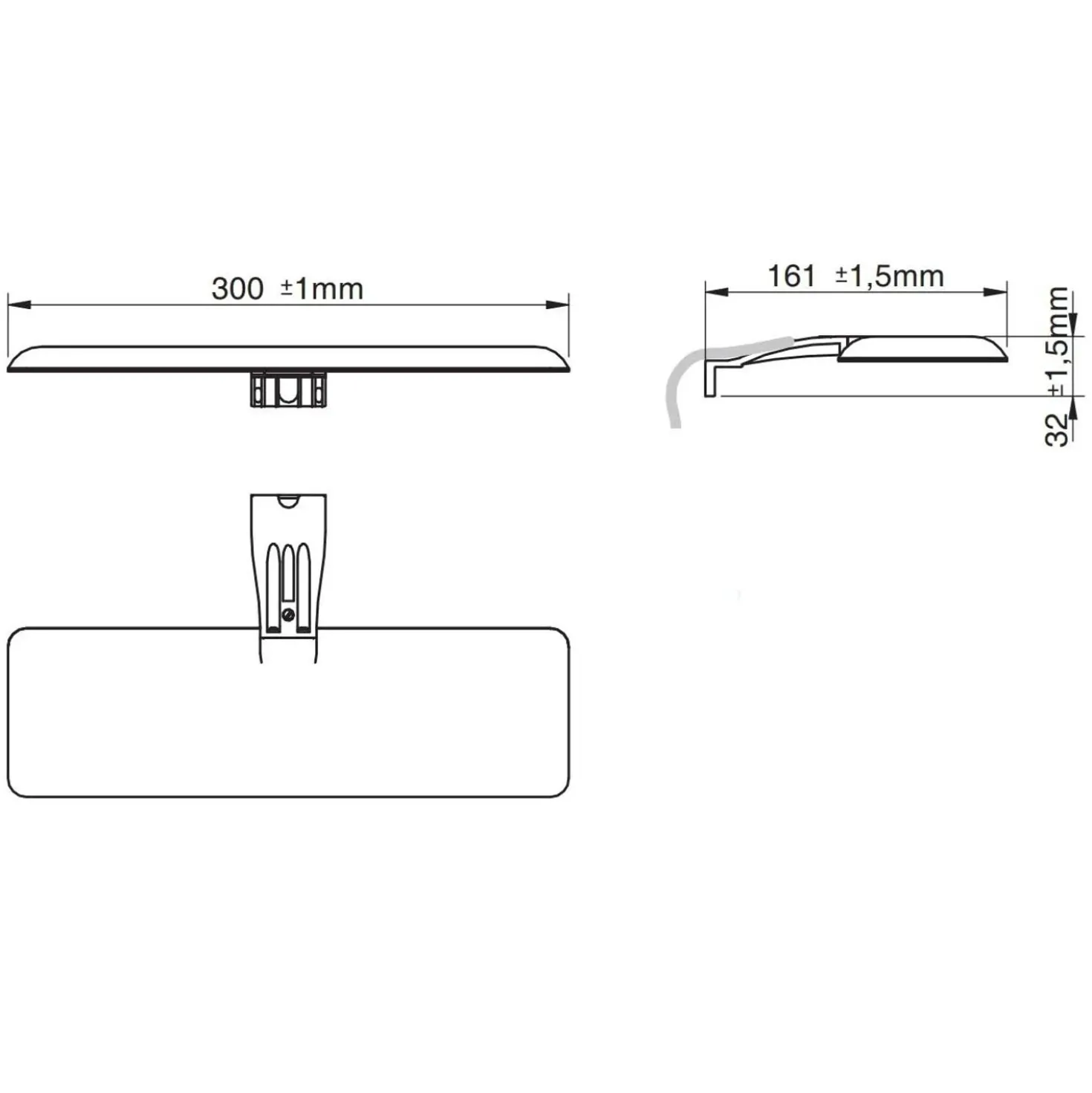 Lampada Led per specchio bagno Nikita nera 300x32x161 mm