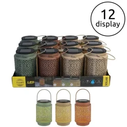 Lampada solare metallo LED 12 pz per display 200mAh 1,2V Ø80xH100 mm