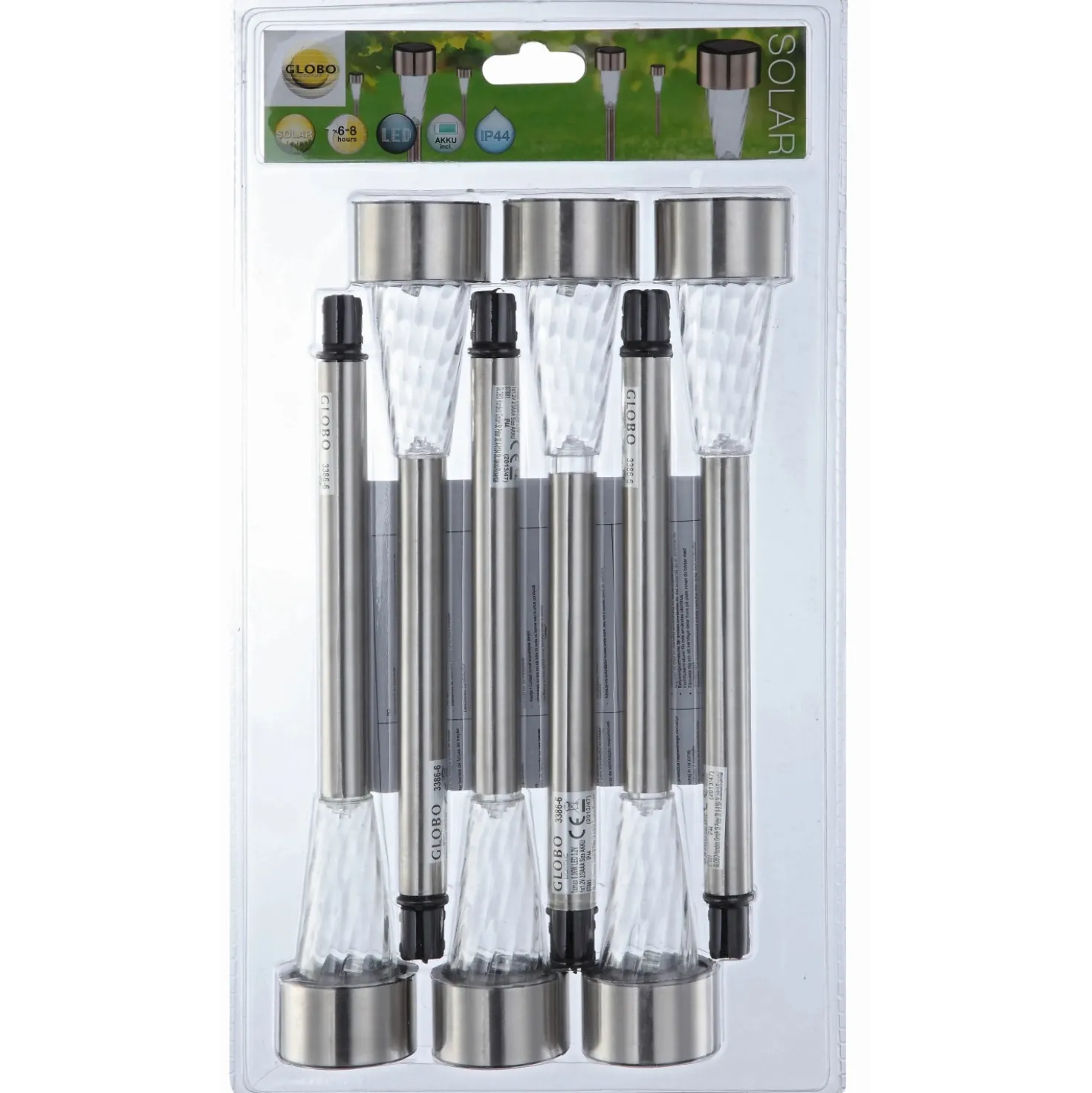 Lampada solare picchetto 4000 K IP44 H 35 cm 6 pz