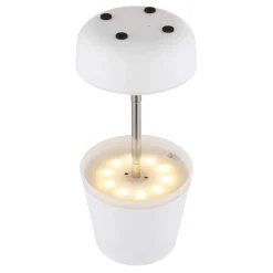 Lampada solare plastica 10 LED Ø11x25 cm bianco satinato