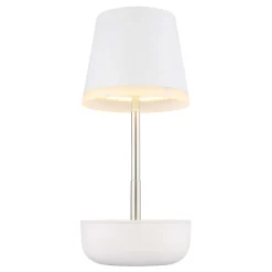 Lampada solare plastica 10 LED Ø11x25 cm bianco satinato
