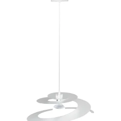 Lampadario a sospensione Spirale E27 42 W bianca in metallo 50 x H 130 cm