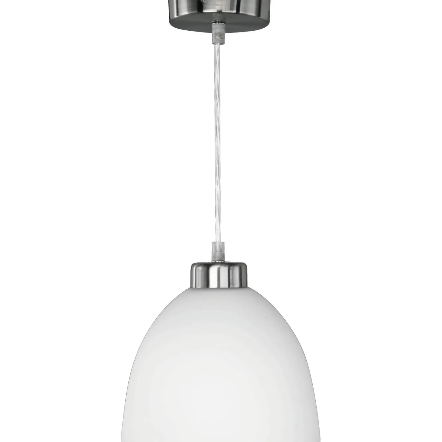Lampadario a sospensione Dallas E27 cupola vetro opale bianco Ø 20x157 cm