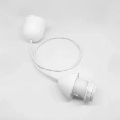 Lampadario a sospensione Flash E27 in metallo bianco Ø 30 cm