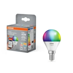 Lampadina a goccia LED E14 Osram P40 RGBW 4,9 W 470 lm 9,2x4,7 cm