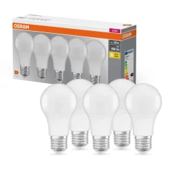 Lampadina LED E27 a goccia smerigliata Osram 806 lm bianco caldo 5 pz