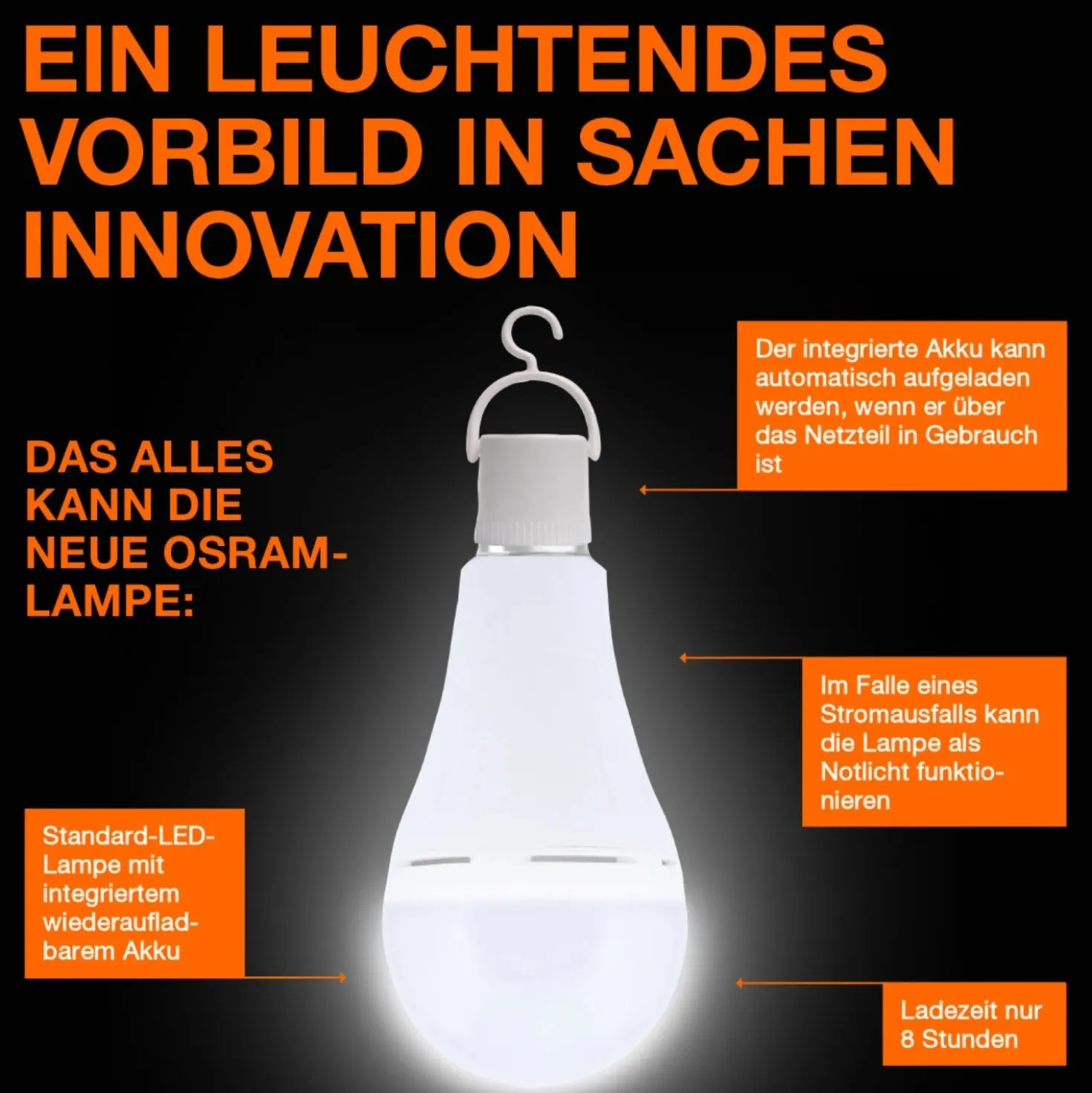 Lampadina LED E27 a goccia ricaricabile Osram 806 lm bianco caldo