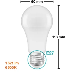 Lampadina LED E27 a goccia Osram Star 1521 lm bianco freddo