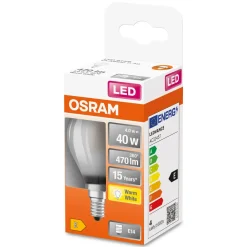 Lampadina LED E14 forma a sfera Osram 470lm bianco caldo