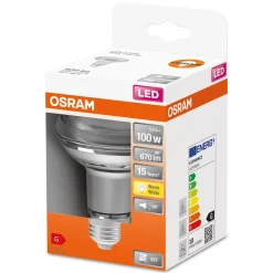 Lampadina LED E27 Osram Star R80 670 lm bianco caldo