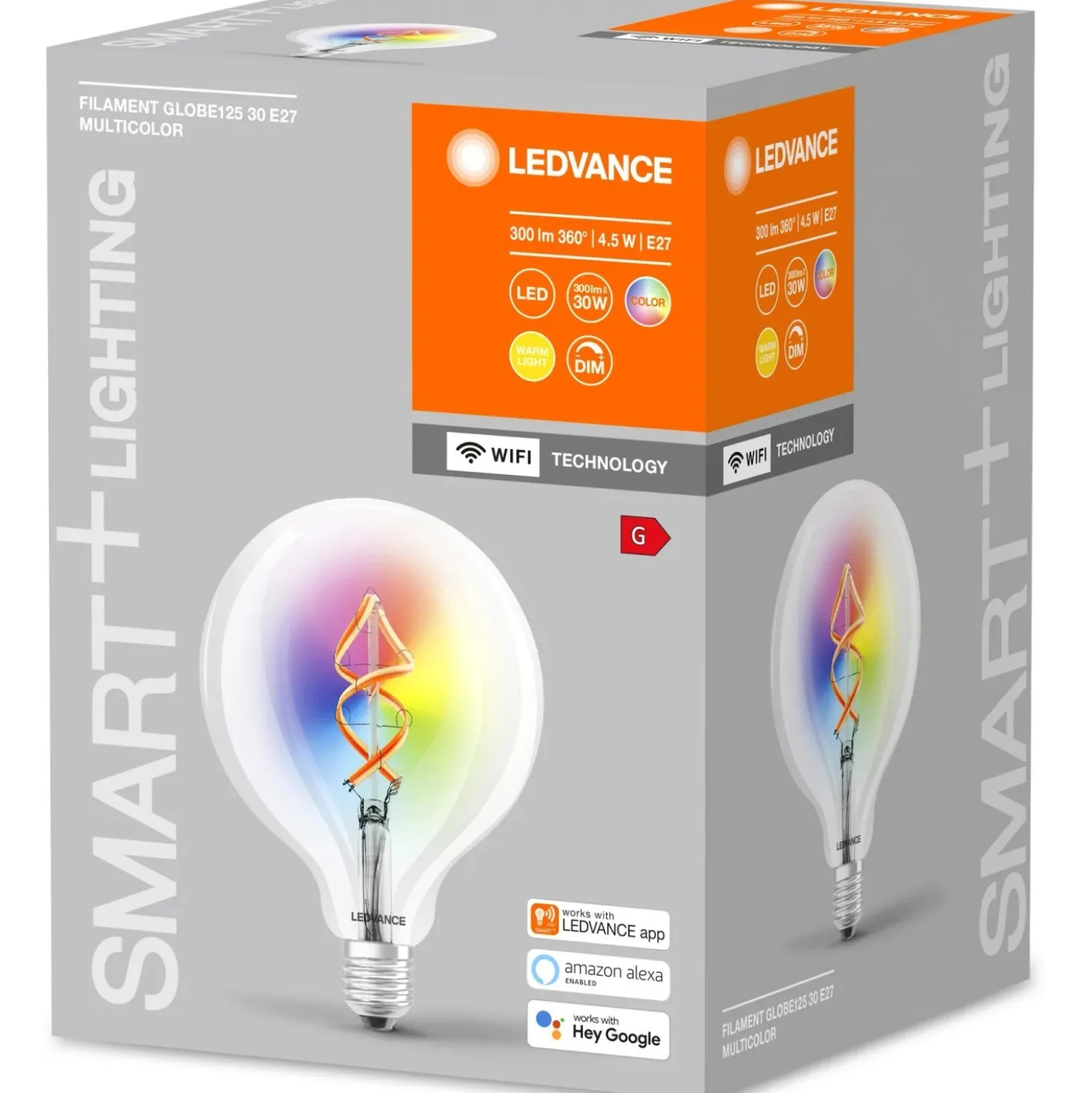 Lampadina LED Ledvance Smart Home+ Wifi Filamento Globo RGBW E27 4.5 W 300 lm