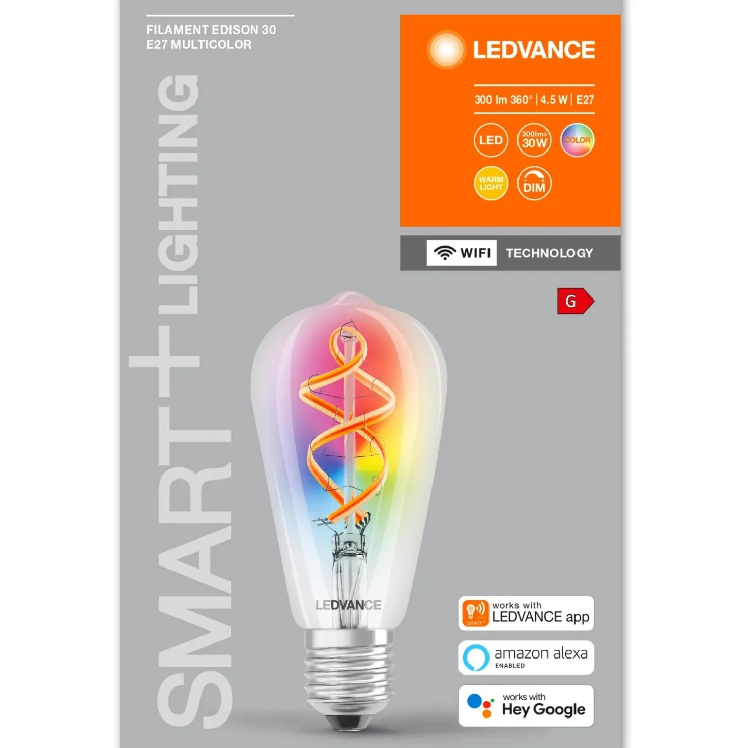 Lampadina LED Ledvance Smart Home+Wifi Edison E27 4,5 W 300 lm 2700 K RGBW