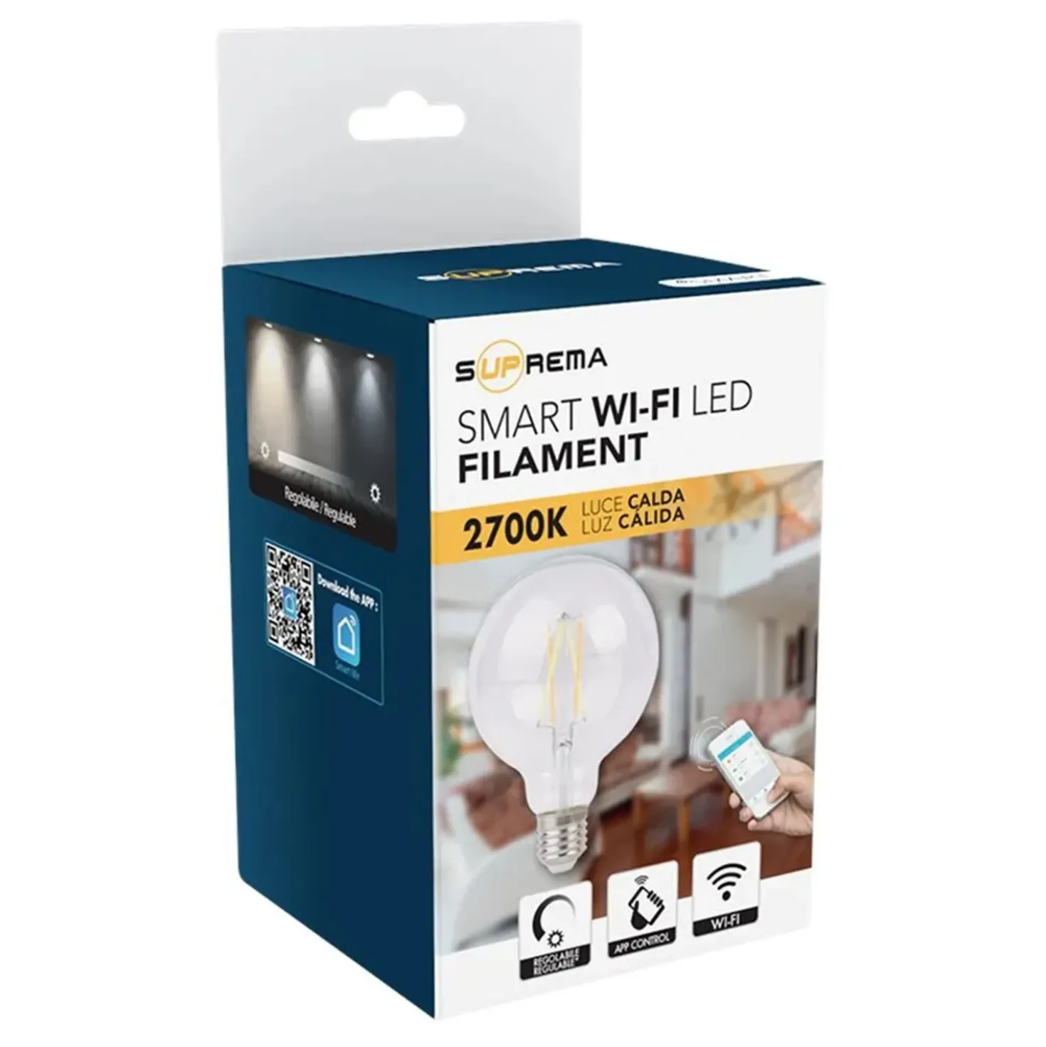Lampadina led Smart Wi-Fi Mini Globo E27 8W 2700K 1055lm