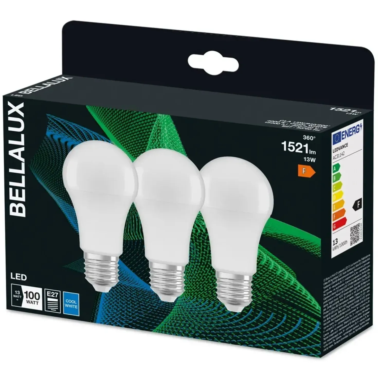 Lampadine LED E27 a goccia Bellalux 1521 lm 3 pz bianco neutro 3 pz