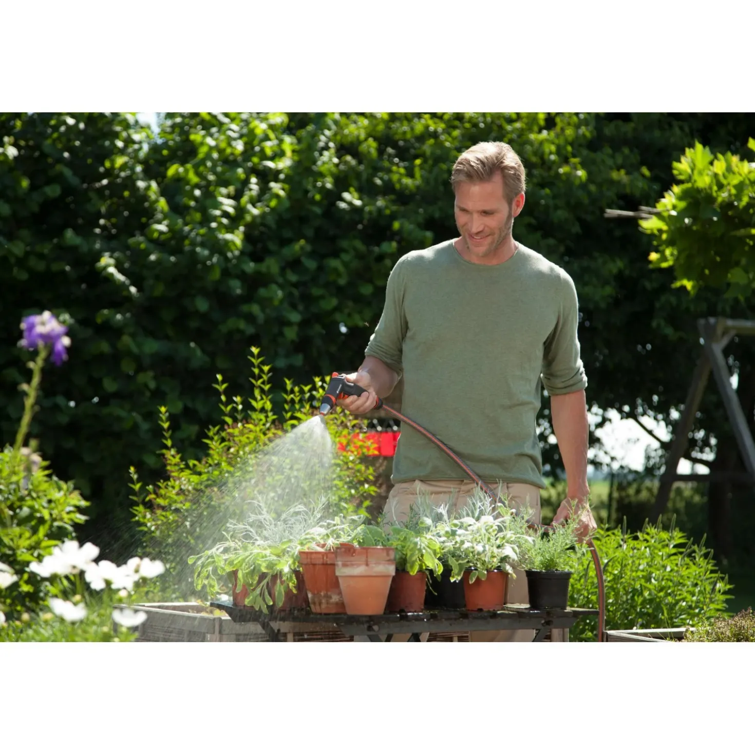 Lancia a impulsi Gardena Premium per irrigazione e pulizia getto regolabile