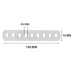 Landa forata acciaio inox 100x14 mm