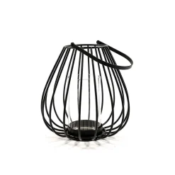 Lanterna in metallo con manico Ø 32xH34 cm nera