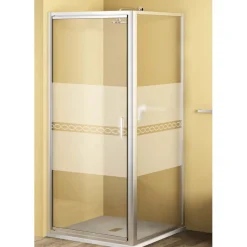 Lato fisso doccia Bild L82/88xH190 cm nero opaco decoro 2