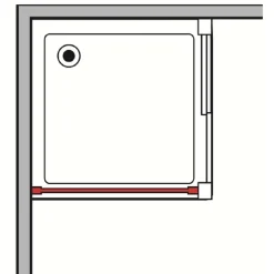 Lato fisso doccia Bild L87/93xH190 cm argento decoro 1