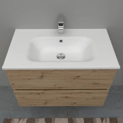 Lavabo bianco in mineralmarmo 80 cm