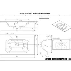 Lavabo bianco in mineralmarmo 80 cm
