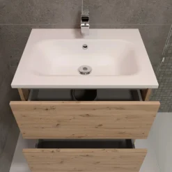 Lavabo bianco in mineralmarmo 60 cm