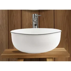 Lavabo da appoggio avorio in metallo Open dm 39 cm h 16 cm