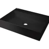 Lavabo da appoggio granito Puerto Padre Idrostile foro rubinetto 500x400 mm Nero