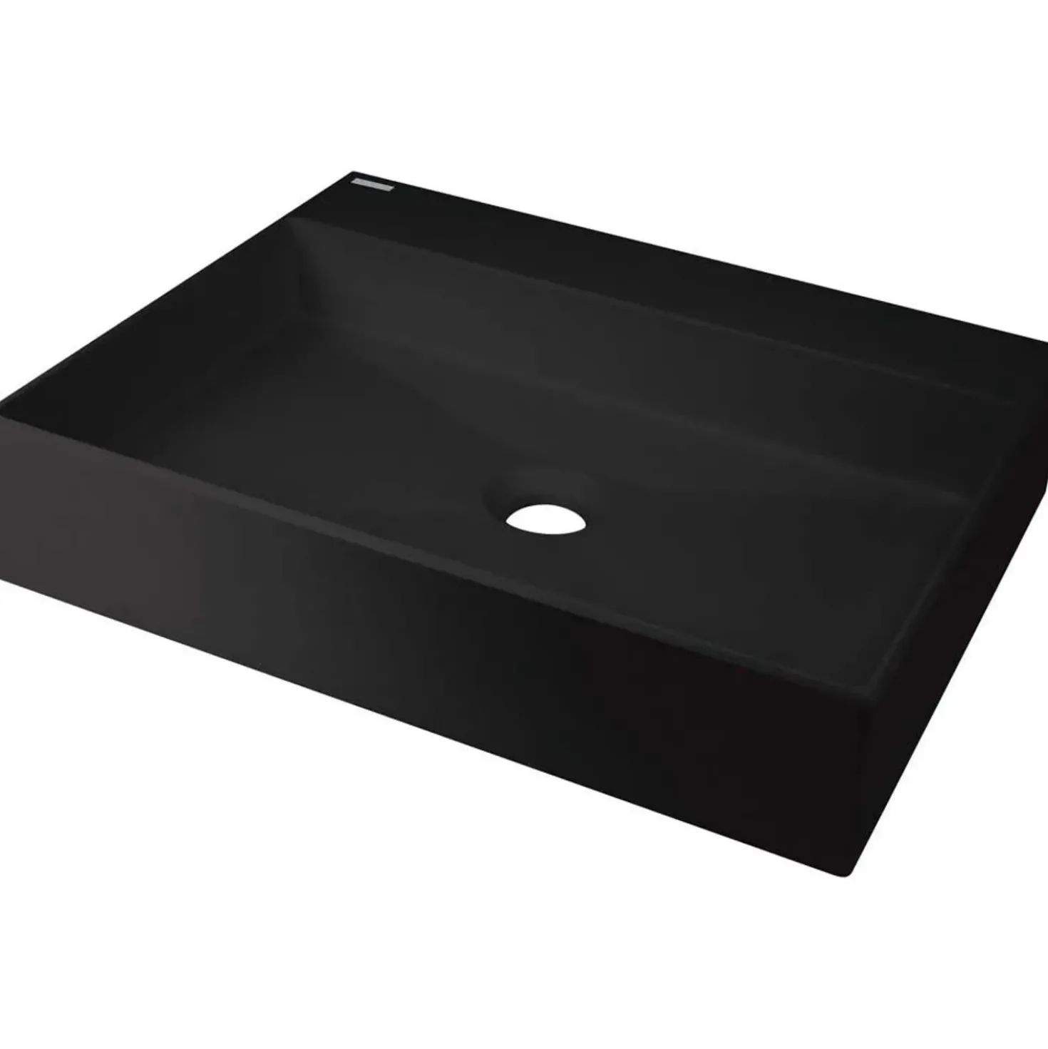 Lavabo da appoggio granito Puerto Padre Idrostile foro rubinetto 500x400 mm Nero