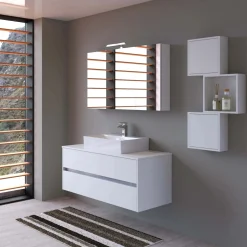 Lavabo da appoggio in ceramica 60x42x15 cm bianco