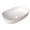 Lavabo da appoggio in solid surface 48x12,5x32 cm Bianco opaco
