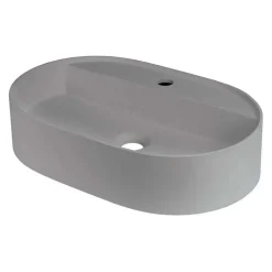 Lavabo da appoggio ovale Limonar Idrostile copripiletta 400x120 mm Grigio met