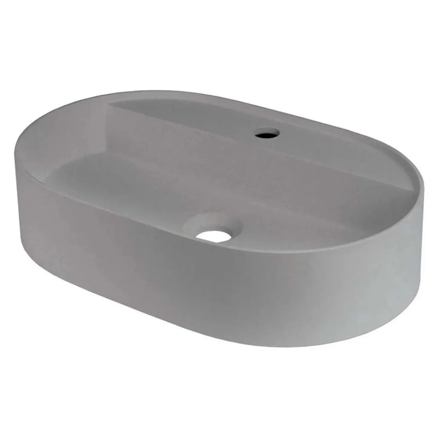 Lavabo da appoggio ovale Limonar Idrostile copripiletta 400x120 mm Grigio met