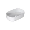 Lavabo da appoggio ovale in ceramica 55x12x36 cm Bianco