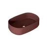 Lavabo da appoggio ovale in ceramica 55x12x36 cm Rosso