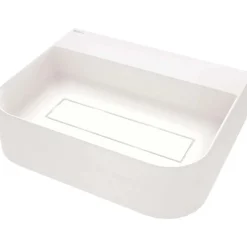 Lavabo da appoggio quadrato Rodas Idrostile foro e copripiletta Alabastro