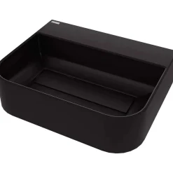 Lavabo da appoggio quadrato Rodas Idrostile foro e copripiletta nero