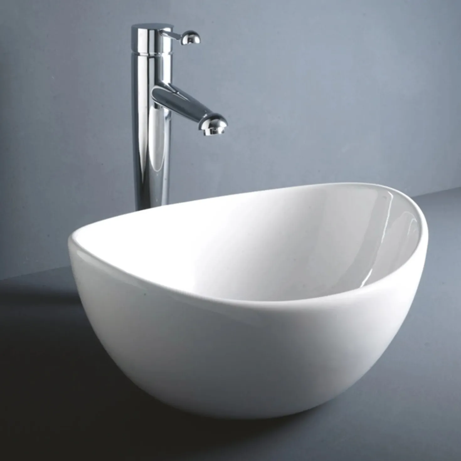 Lavabo da appoggio Reema bianco