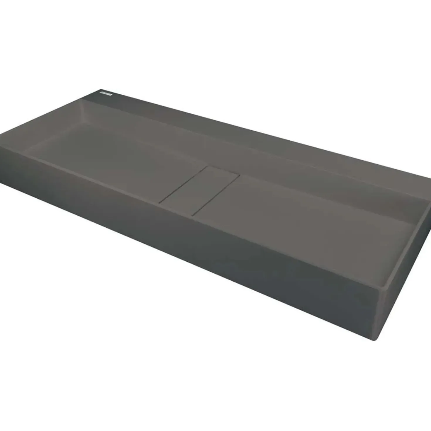 Lavabo da appoggio rett Placetas Idrostile copripiletta 400x120 mm grigio