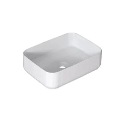 Lavabo da appoggio rettangolare in ceramica 50x12x36 cm Bianco