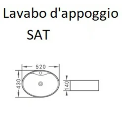 Lavabo da appoggio Sat 52 in ceramica 52x43x14 cm bianco