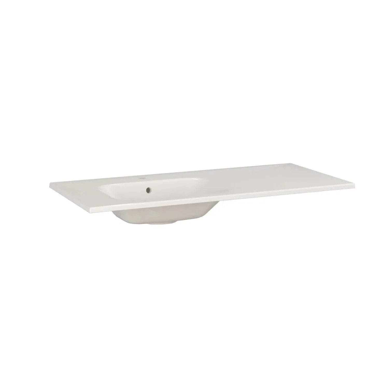 Lavabo da incasso con vasca a sinistra 121x46 cm (80+40) mineral bianco
